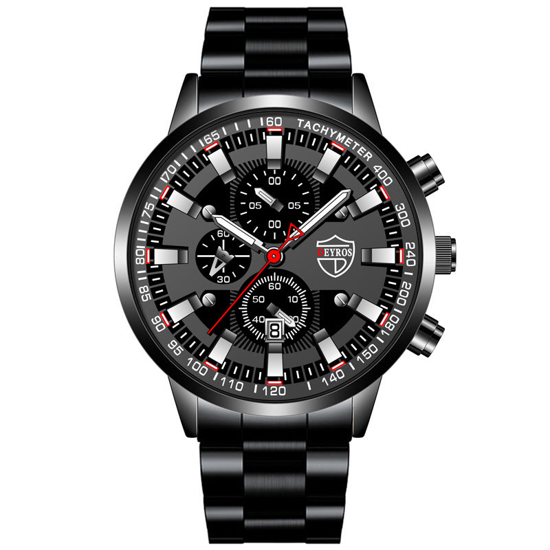 Men's Luminous Quartz Watch | Stainless Steel Business Wristwatch