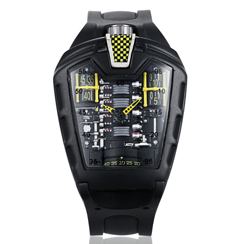 Men's Sports Quartz Watch | Silicone Strap 45mm Dial Wristwatch