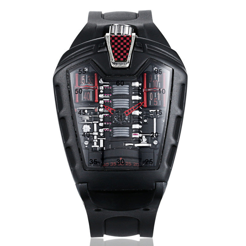 Men's Sports Quartz Watch | Silicone Strap 45mm Dial Wristwatch
