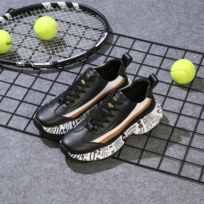 Height-Boosting Sneakers | Thick Sole Microfiber Leather Casual Shoes