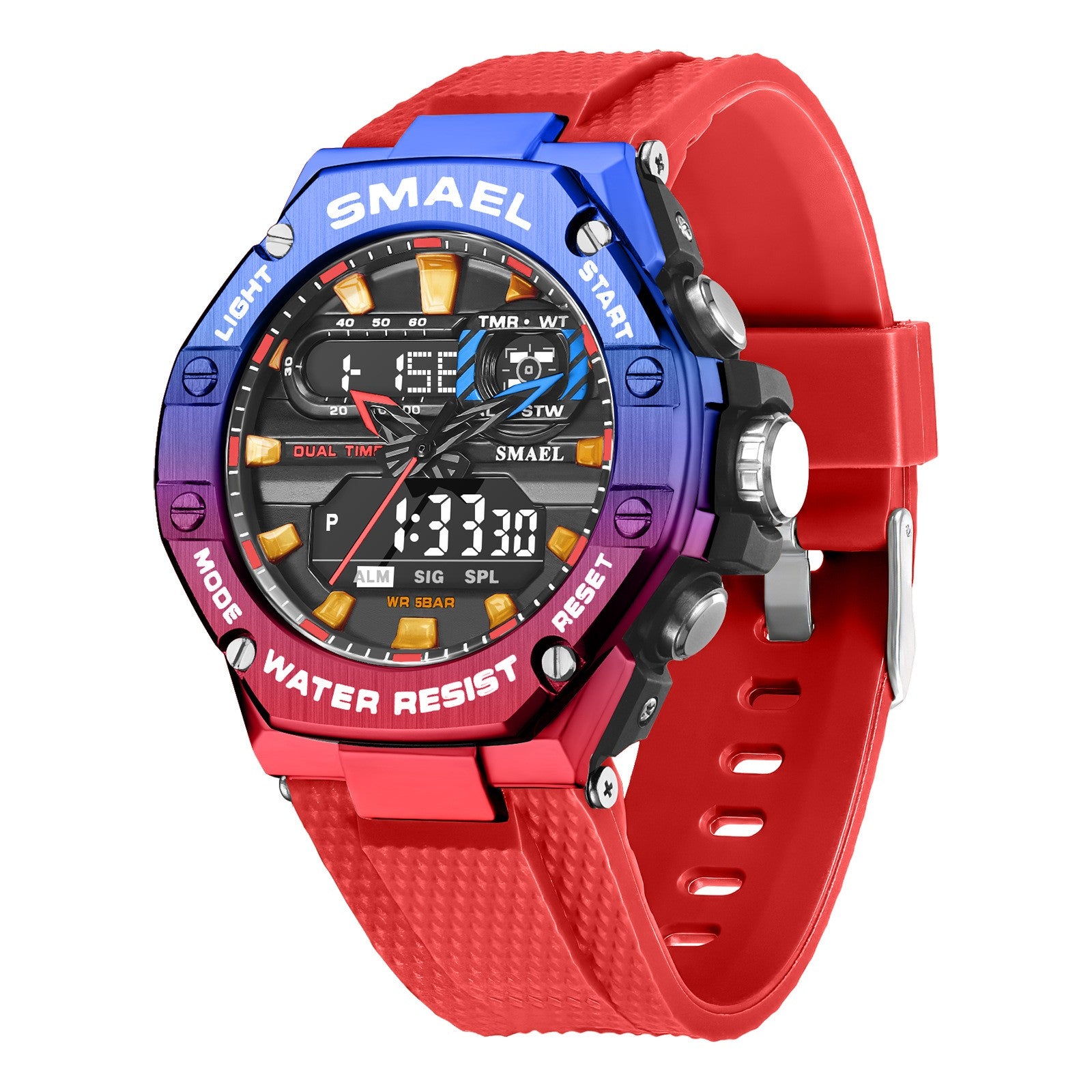 Men's Digital Alloy Watch | 50M Waterproof Quartz Wristwatch