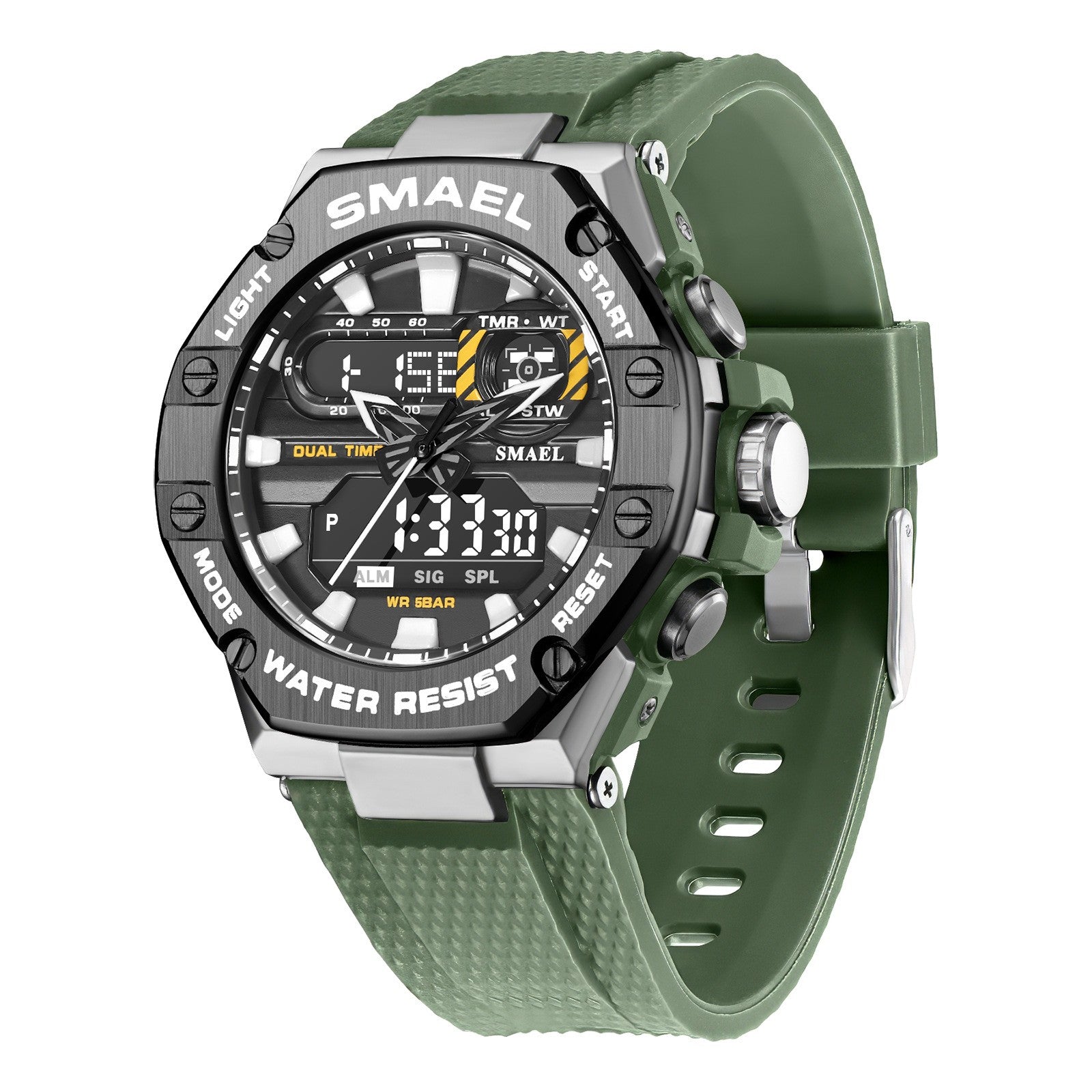 Men's Digital Alloy Watch | 50M Waterproof Quartz Wristwatch