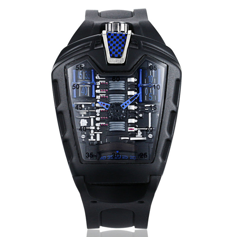 Men's Sports Quartz Watch | Silicone Strap 45mm Dial Wristwatch