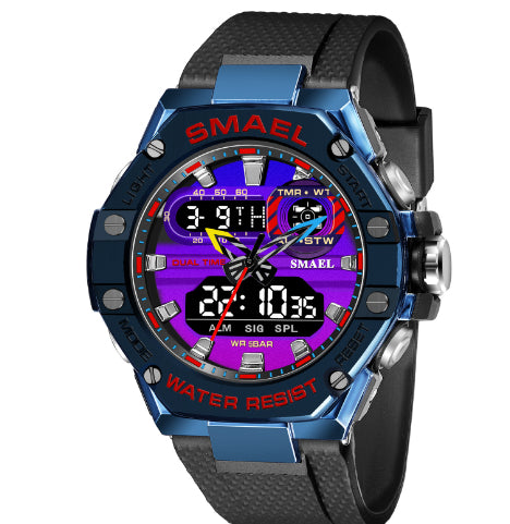 Men's Digital Alloy Watch | 50M Waterproof Quartz Wristwatch