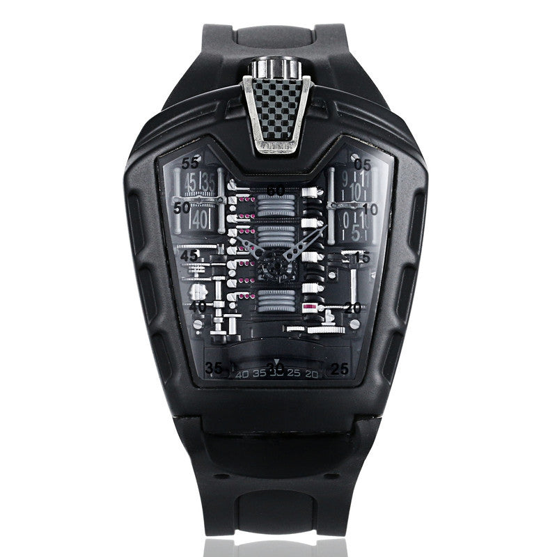 Men's Sports Quartz Watch | Silicone Strap 45mm Dial Wristwatch