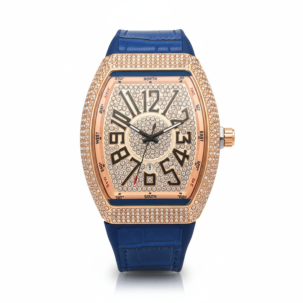 Blue Rose Gold Watch