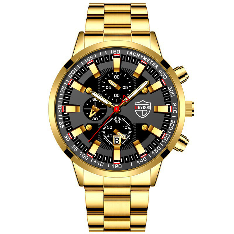 Men's Luminous Quartz Watch | Stainless Steel Business Wristwatch