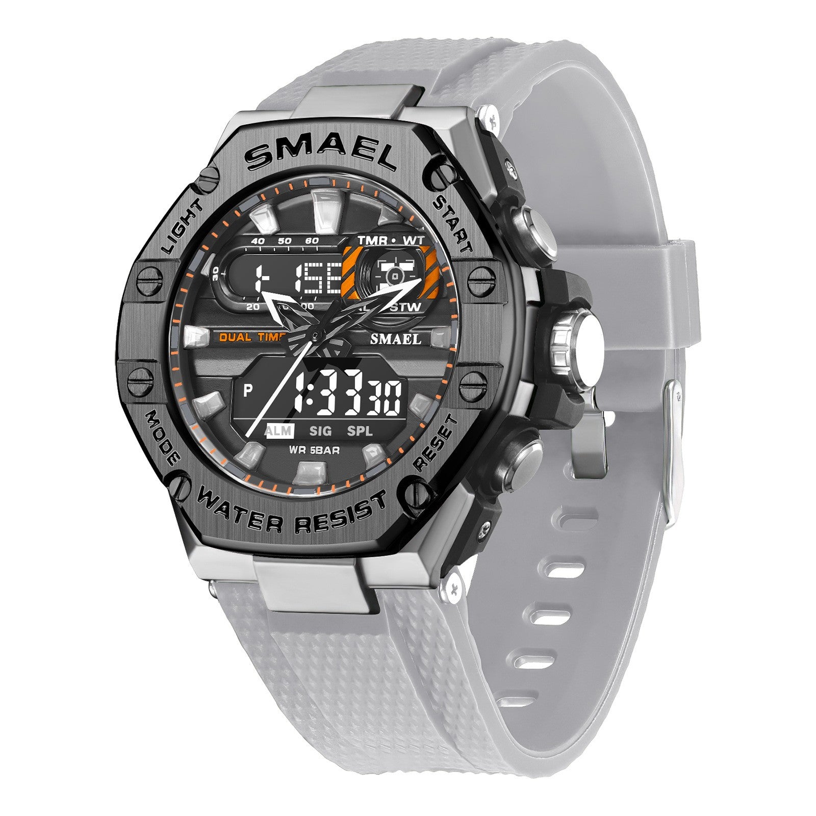 Men's Digital Alloy Watch | 50M Waterproof Quartz Wristwatch