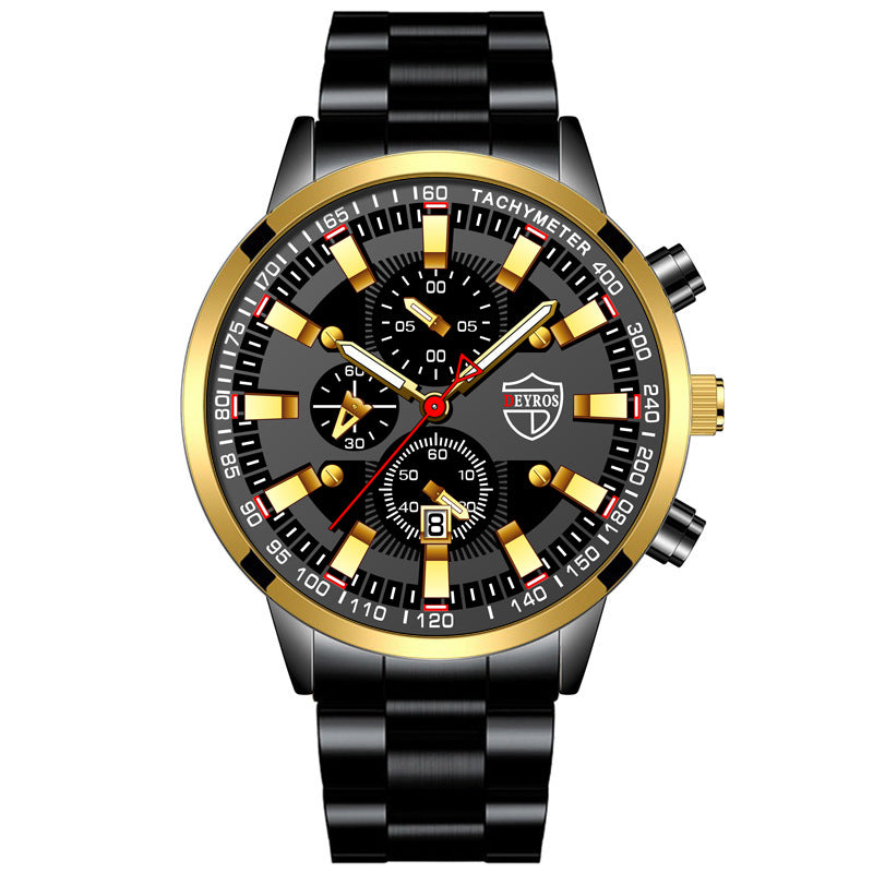 Men's Luminous Quartz Watch | Stainless Steel Business Wristwatch
