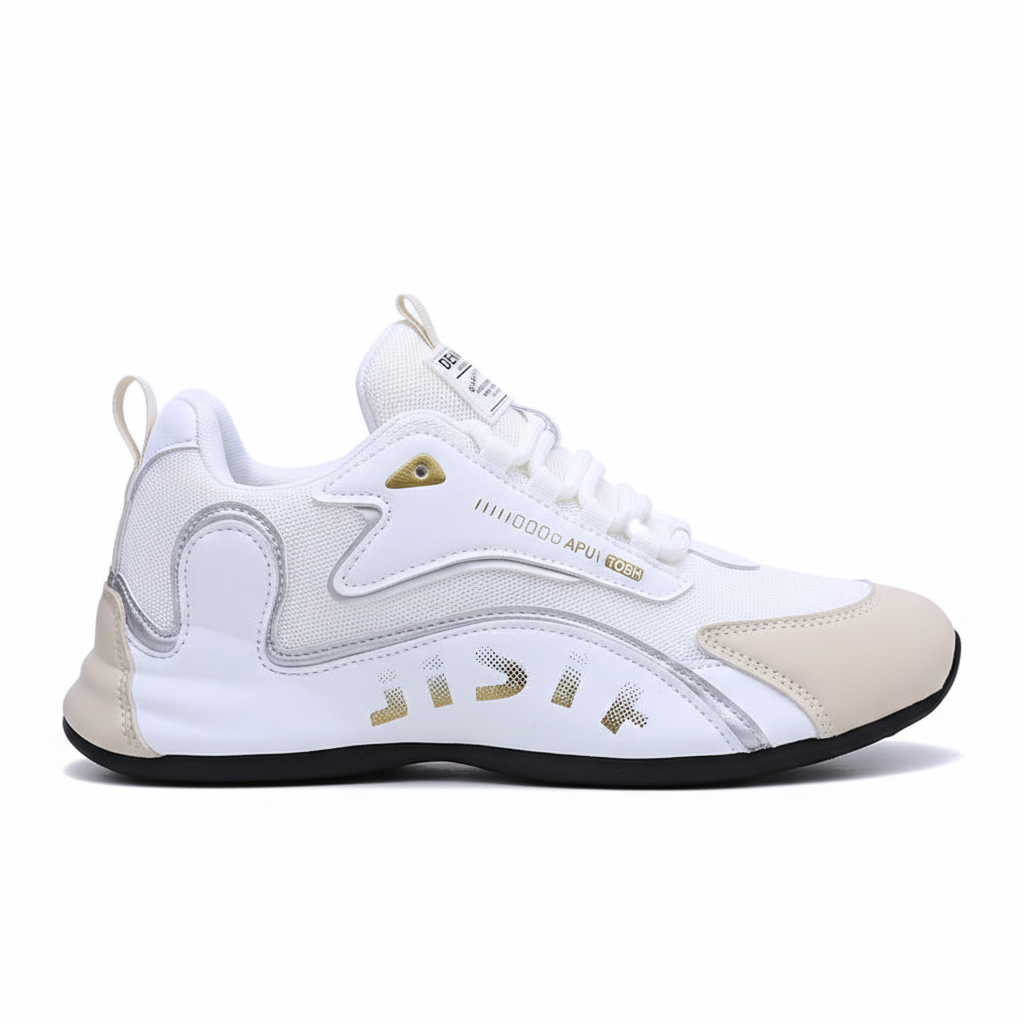 Zijkant mesh white sneaker
